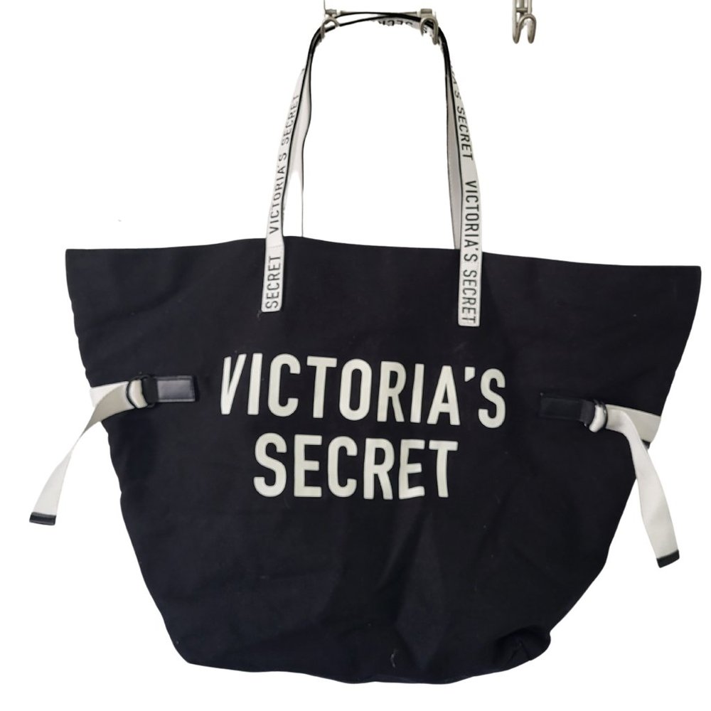 Victoria's Secret 2018 Limited Ediion Black White XL Weekender Tote Shoulder Bag